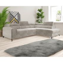 Canapé d'angle convertible RICCO avec appuie-têtes Beige Angle droit