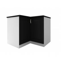 Meuble d'angle cuisine DINA mélaminé Noir Meuble bas