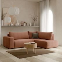 Canapé d'angle convertible LETTIO Angle droit Terracotta