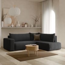 Canapé d'angle convertible LETTIO Noir Angle droit