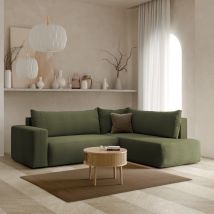 Canapé d'angle convertible LETTIO Vert Angle droit