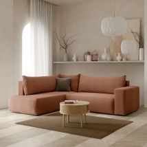 Canapé d'angle convertible LETTIO Angle gauche Terracotta