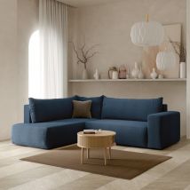 Canapé d'angle convertible LETTIO Bleu Angle gauche