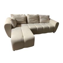 RECONDITIONNE - Canapé d'angle convertible MOILIBEIGE02 en tissu beige