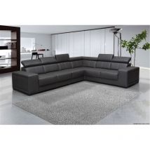 Canapé d'angle CAARIA en simili cuir Gris Angle droit Convertible