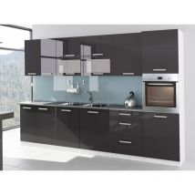 Cuisine complète laquée 3m20 TARA avec colonne four Gris