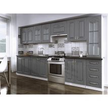 Cuisine complète 3m20 DINA grise avec moulures Gris