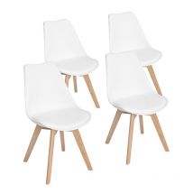 Lot de 4 chaises scandinaves blanches IJIE