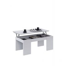 Table Basse CENDA avec Plateau Relevable Blanc