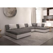 Canapé d'angle convertible OTIA Gris/Blanc Angle LC2LX (droit)