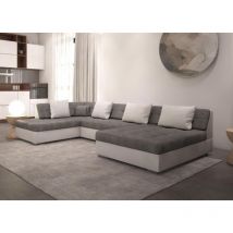 Canapé d'angle convertible OTIA Gris/Blanc Angle LX2LC (gauche)