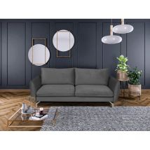 Canapé droit LIVA tissu velours 2 places Gris foncé