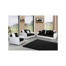 Ensemble de canapés CALYPSO Noir/Blanc Fauteuil
