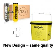 Tennis-Point Premium Tennisball 18x Verpakking 4 Stuks In Een Doos, Plus Ballenemmer