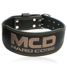 MCD Gym Weightlifting Belt Real Leather Heavy Duty Black Large