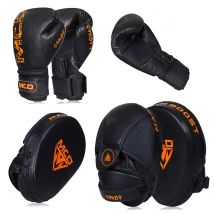 MCD Combo Boxing Gloves and Pads Black 16oz
