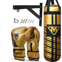 MCD Kids Boxing Gloves and Punching Bag Set with Bracket Gold 8oz