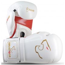 Bravose Alpha Boxing Gloves White Red Punch Bag Training White 10oz