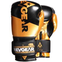 Revgear Pinnacle Boxing Gloves Black Gold Black 16oz