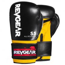 Revgear S5 All Rounder Boxing Gloves Black Yellow Black 12oz