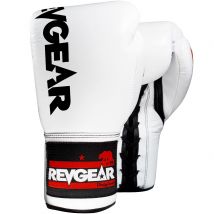 Revgear F1 Competitor Professional Boxing Fight Gloves White Black White 8oz