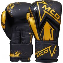 MCD Fuego Boxing Gloves Black/Gold 12oz
