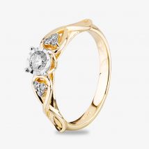9ct Yellow Gold 0.25ct Diamond Crossover Ring THR28182-25 M
