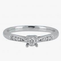 9ct White Gold 0.19ct Solitaire Diamond Ring S4490D-9W-019G P