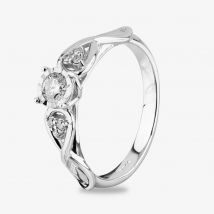 9ct White Gold 0.25ct Diamond Crossover Ring THR28182-25 O