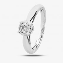 Pure Brilliance 9ct White Gold 0.50ct Diamond Mount Accent Solitaire Ring THR20232-50 (WG)