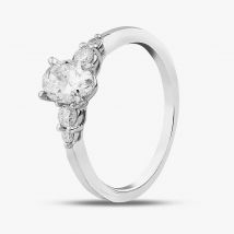 Platinum Certificated 0.70ct Oval Cut Diamond Shoulder Set Solitaire Ring 31267/90-P M