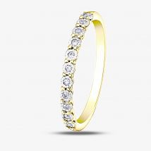9ct Two Colour Gold 0.05ct Diamond Half Eternity Ring 50L67WG/05-10 L