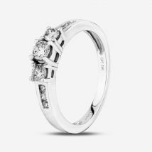 9ct White Gold 0.50ct Diamond Shouldered Trilogy Ring THR5019-50 N