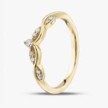 9ct Yellow Gold 0.33ct Brilliant Cut Diamond Crossover Wishbone Ring 50L88/33-10 O