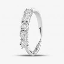 9ct White Gold 0.33ct Brilliant Cut Diamond Half Eternity Ring 50M02W/33-10 M