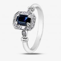 9ct White Gold Sapphire 0.08ct Diamond Ring 4376WG-10SAP P