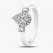 9ct White Gold Pear Shaped 0.5ct Diamond Shoulder Cluster Ring 31138YW/50-9 L