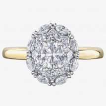 18ct Yellow Gold 1.15ct Multi-Cut Diamond Cluster Ring 30886YW/115-18 N