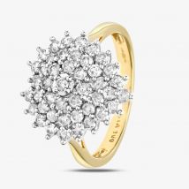 18ct Yellow Gold 1.00ct Diamond Heart Cluster Ring PR07116 18KY O