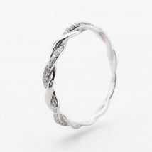 9ct White Gold 0.07ct Diamond Wave Twist Ring PR12706W K