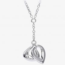 Sterling Silver Diamond Double Pear Shaped Necklace PNE01762
