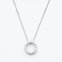 9ct White Gold 0.52ct Diamond Circle Necklace WWW2675