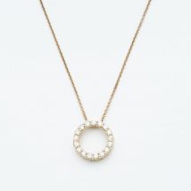 9ct Yellow Gold 0.76ct Diamond Circle Necklace WWW2727