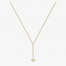 18ct Yellow Gold Brilliant Cut Round Diamond Dropper Necklace 12125147268