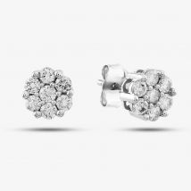 9ct White Gold 0.50ct Brilliant Cut Diamond Cluster Stud Earrings THE17445-50