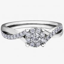 9ct White Gold 0.52ct Diamond Twist Cluster Ring LB3967WG/52-10 N