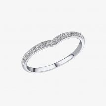 9ct White Gold Diamond Wishbone Ring GR630 52