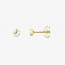 18t Yellow Gold Diamond Round Stud Earrings 13225147256
