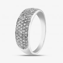 9ct White Gold 1.00ct Diamond Pave Ring THR2910-100 9Kw O