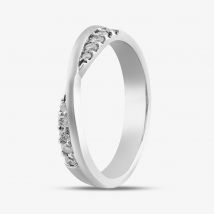 Platinum 0.10ct Brilliant Cut Diamond Crossover Ring 10311/PL/DQ10 N